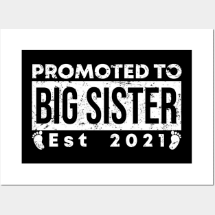 Vintage Promoted to Big Sister 2021 new Sister gift Big Sister Posters and Art